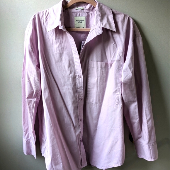 Abercrombie & Fitch Oversized Poplin Button-Up Shirt - Picture 2 of 5